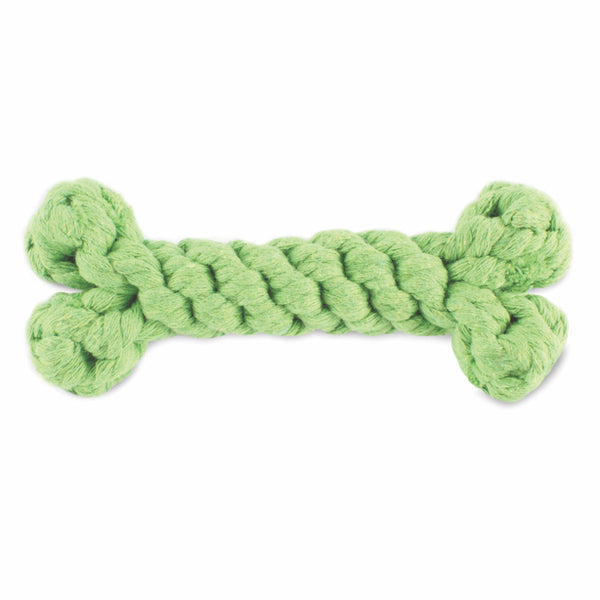 Rope Bone Dog Toy, Green - Small