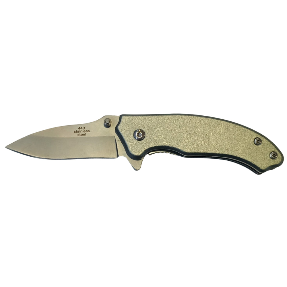 Service Tool Matte Gray Stainless Steel Folding Knife - 2.5"
