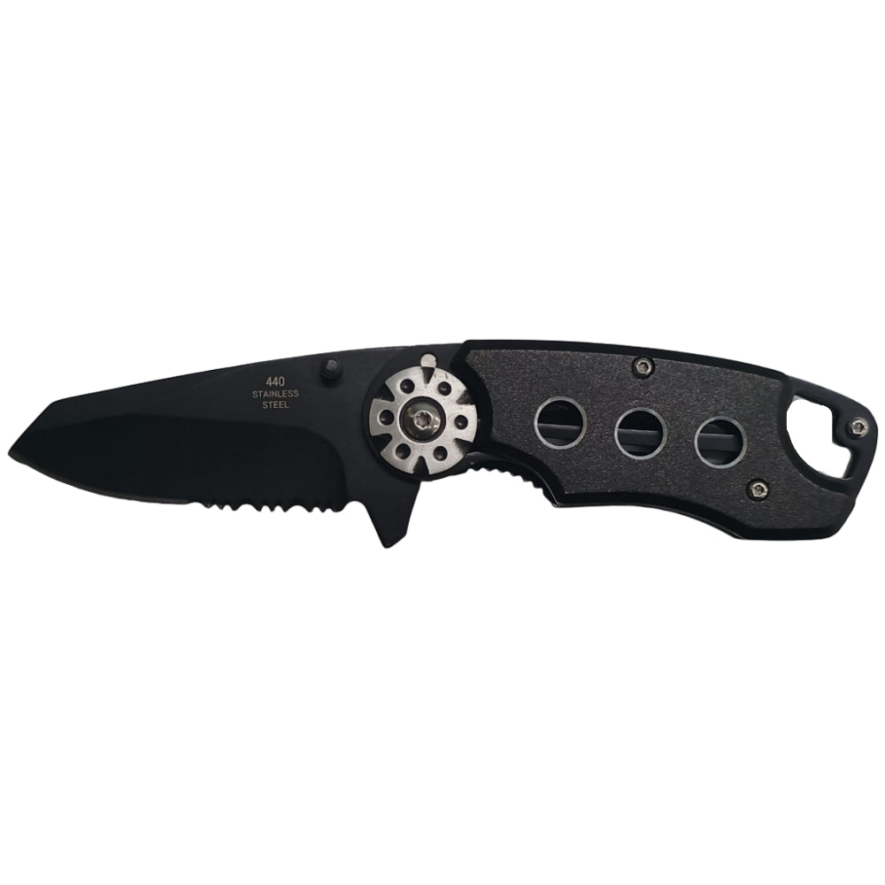 Service Tool Black Stainless Steel Folding Knife - 2.5"