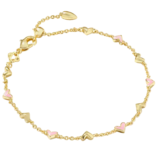 Kendra Scott Haven Gold Pink Heart Bracelet