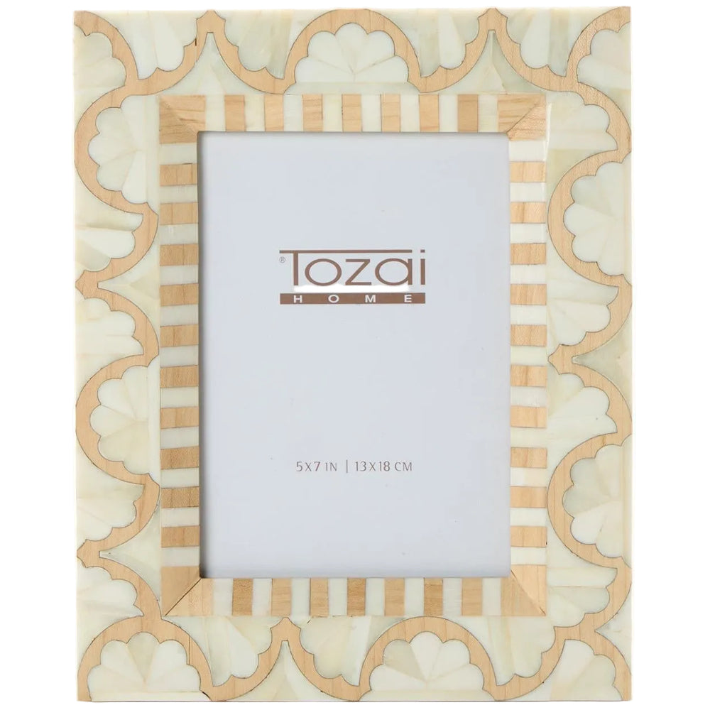 Tozai Royale Maple Wood & Bone Inlay Picture Frame - 5" x 7"