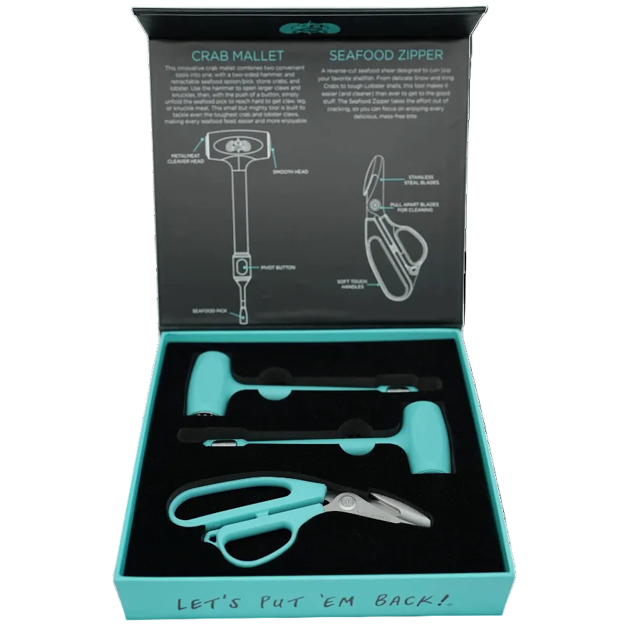 Toadfish Crab Mallet & Seafood Zipper Set - 3 pc.
