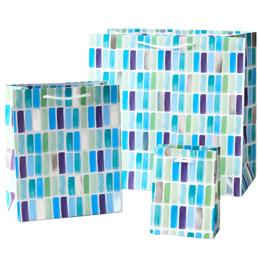 Blue & Green Tiled Gift Bag