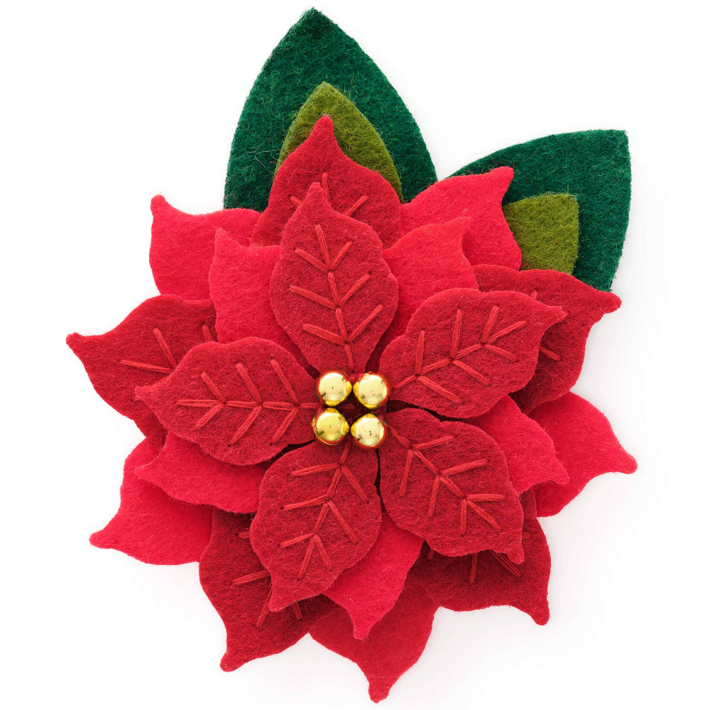 Foggy Dog Felt Poinsettia Flower Dog Collar Accessory