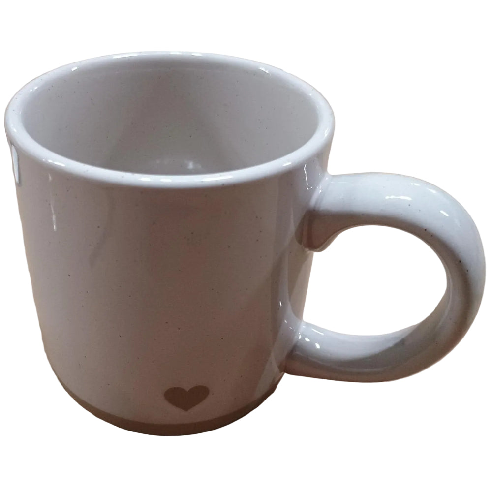 14oz white coffee mugs Sweetwater Off-White Heart Stoneware Coffee Mug