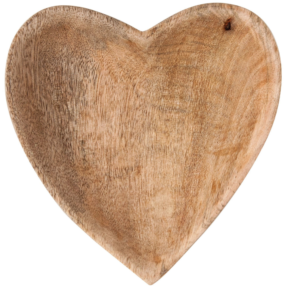 Heart-Shaped Mango Wood Bowl - 6" x 6.25"