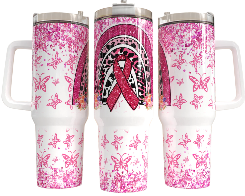 JAC Insulated Stainless Steel Tumbler (Breast Cancer Awareness) - 40 oz.