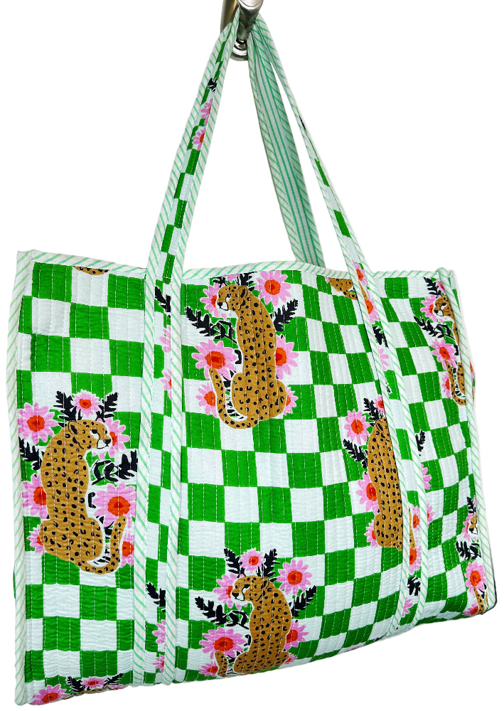 Folklore Couture Quilted Cotton Totes - 17.5" x 17.5"