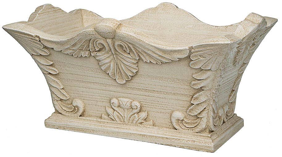 Provence Solid Wood Whitewashed Centerpiece Planter - 17" x 10" x 5"