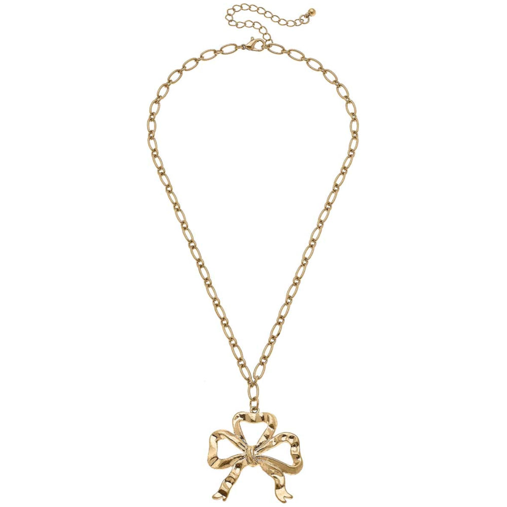Canvas Style Greyson Metallic Bow Pendant Necklace