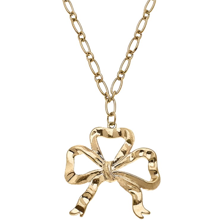 Canvas Style Greyson Metallic Bow Pendant Necklace