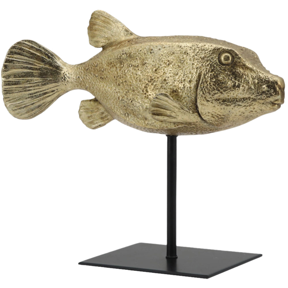 Modern Coastal Polyresin Boxfish Figurine - 9.75"