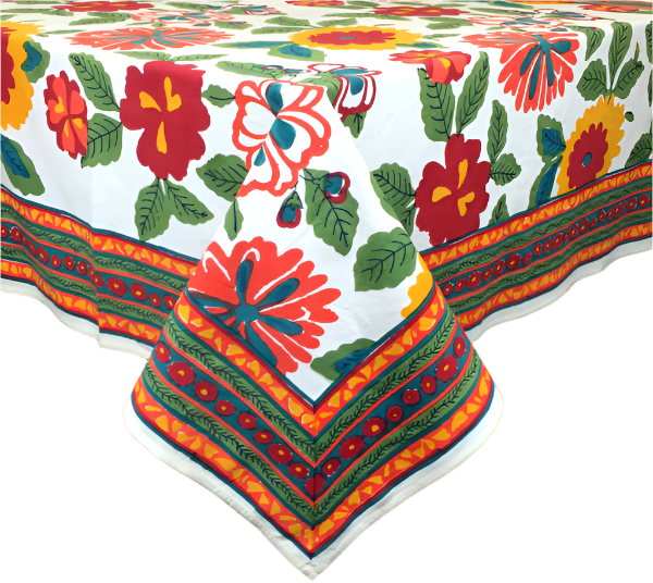 Pacific & Rose Flower Power Cotton Tablecloth - 60" x 126"