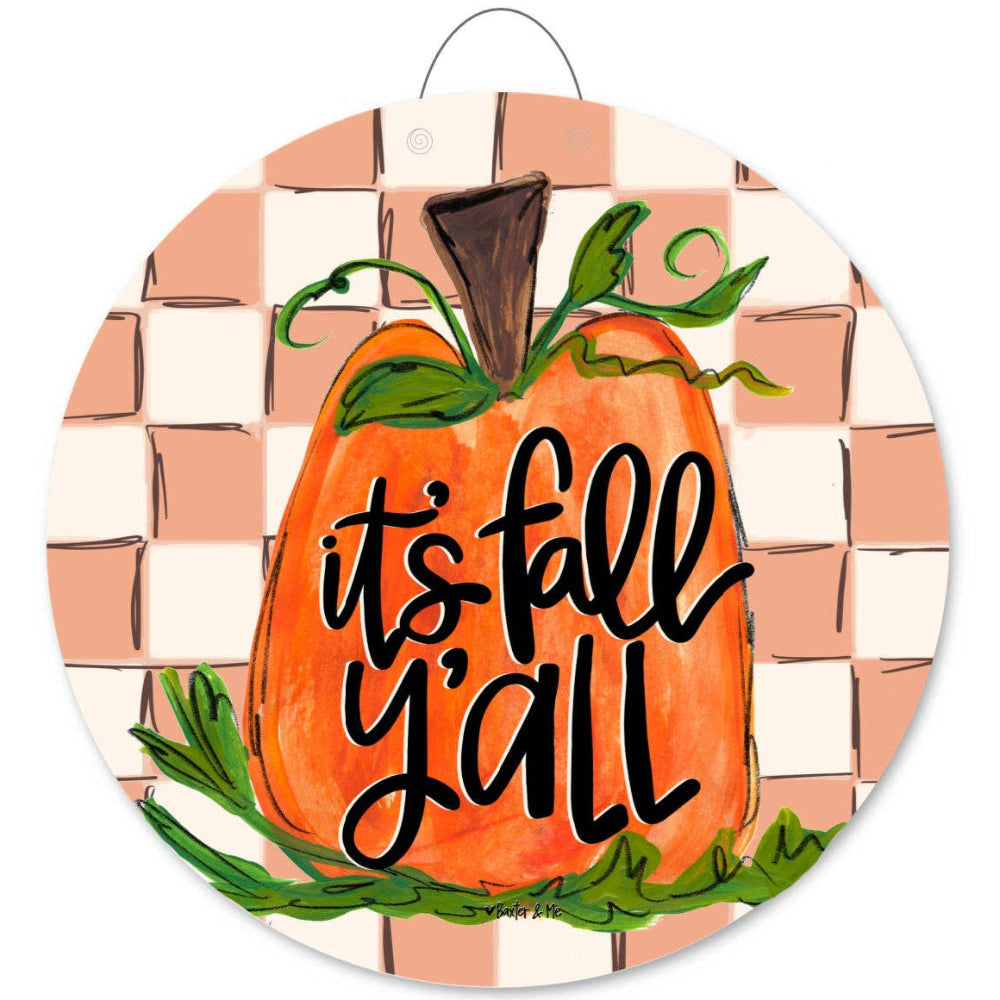 Baxter & Me "It's Fall Y'all" Door Hanger - 23"