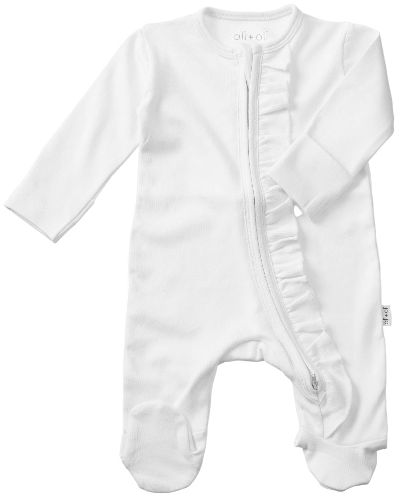 Ali + Oli Cotton 2-Way Zippered Baby Footie