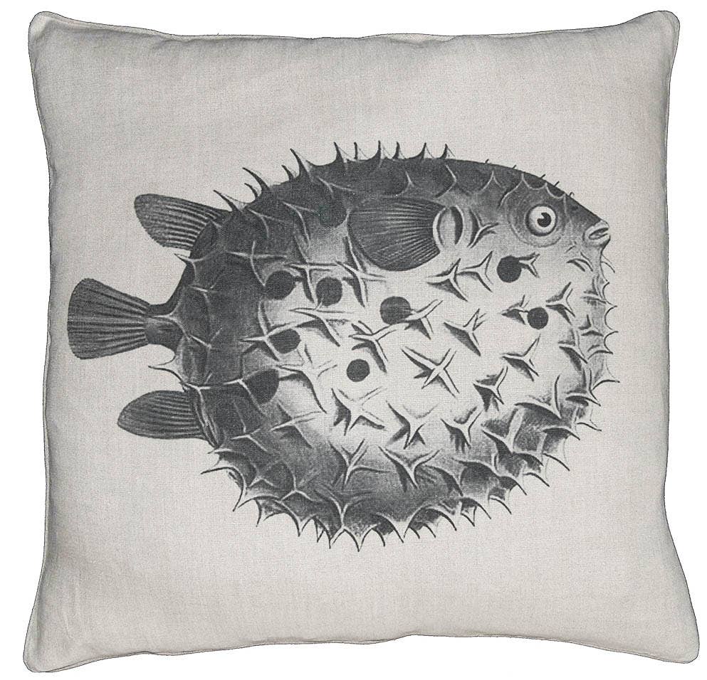Provence Printed Linen Feather Down Pillows - 20"
