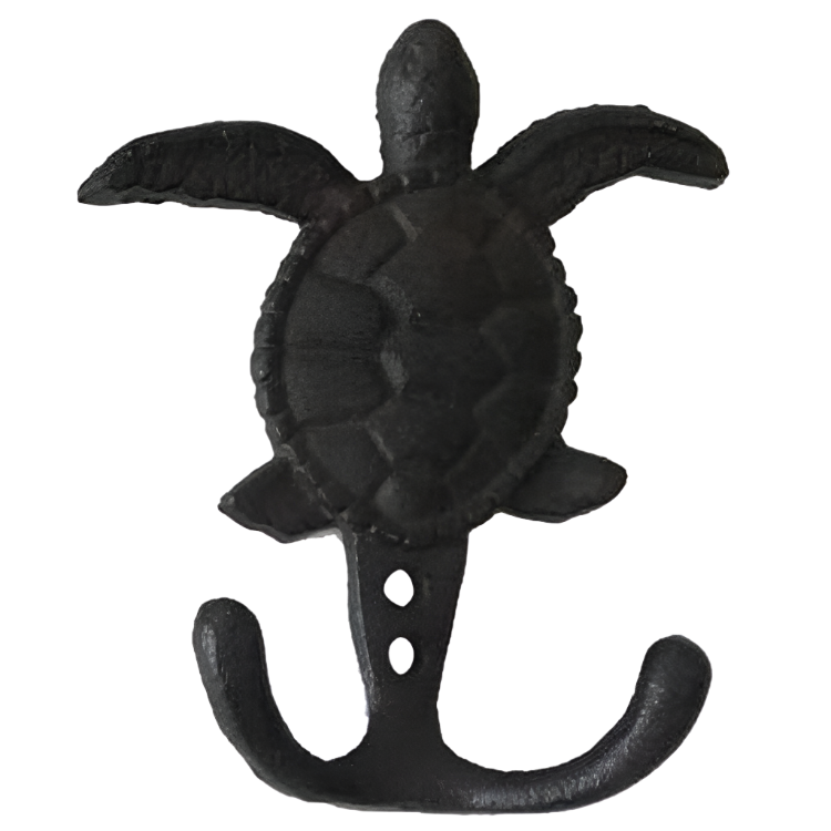 CB Home Cast Iron Distressed Sea Turtle Wall Hooks - 4.75"