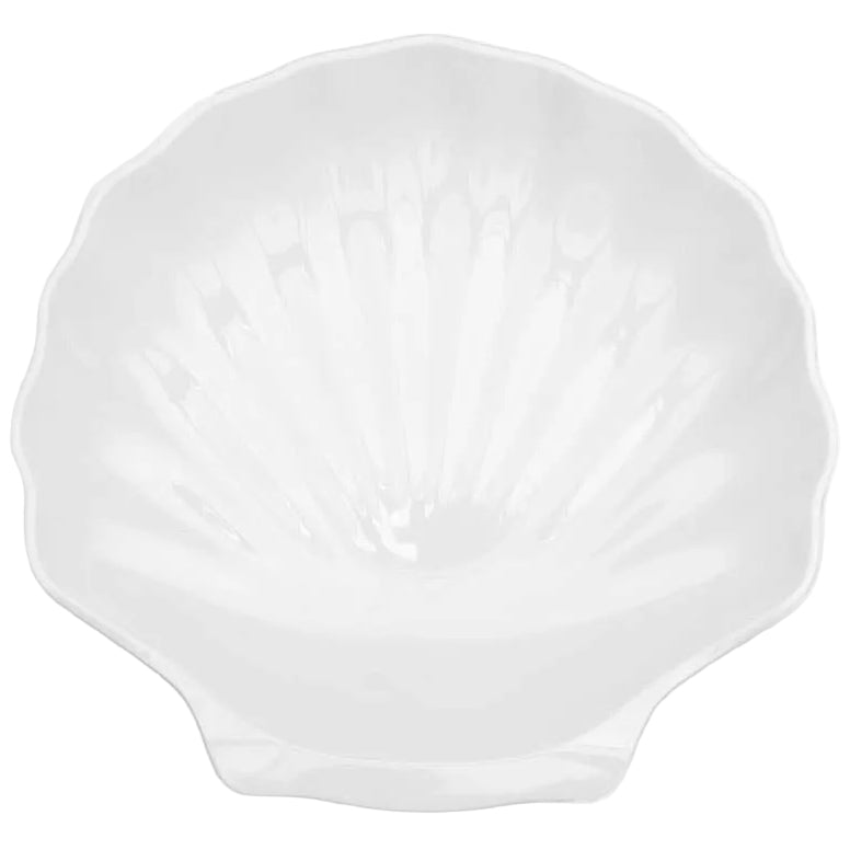 Q Squared White Melamine Shell-Shaped Platter - 16"