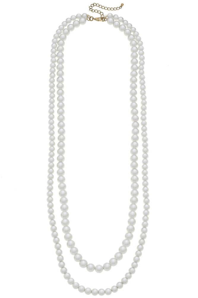 Canvas Style Elizabeth Double-Row Glass Pearl Necklace