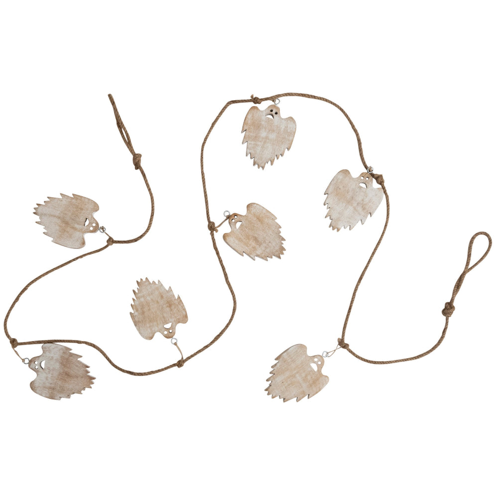 Halloween Shapes Mango Wood & Jute Garlands - 6'