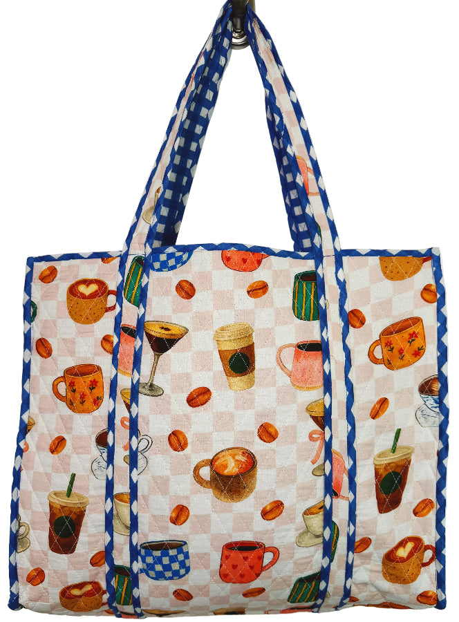 Folklore Couture Quilted Cotton Totes - 17.5" x 17.5"