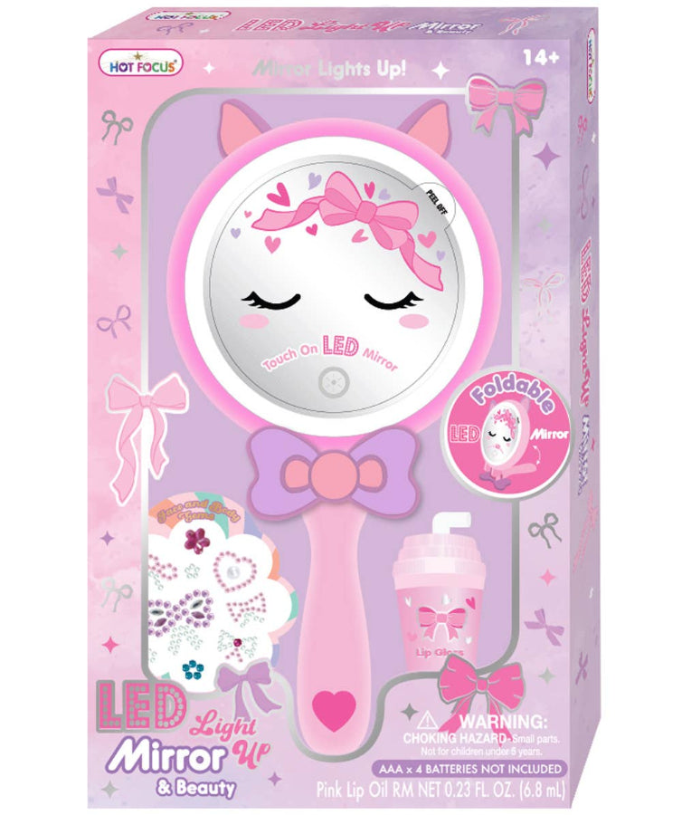 Hot Focus Battery-Operated Light-Up "Bowtiful" Folding Mirror