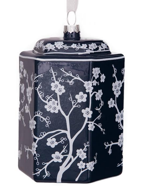 Enchanted Home Navy Chinoserie Jar Ornaments - 5"