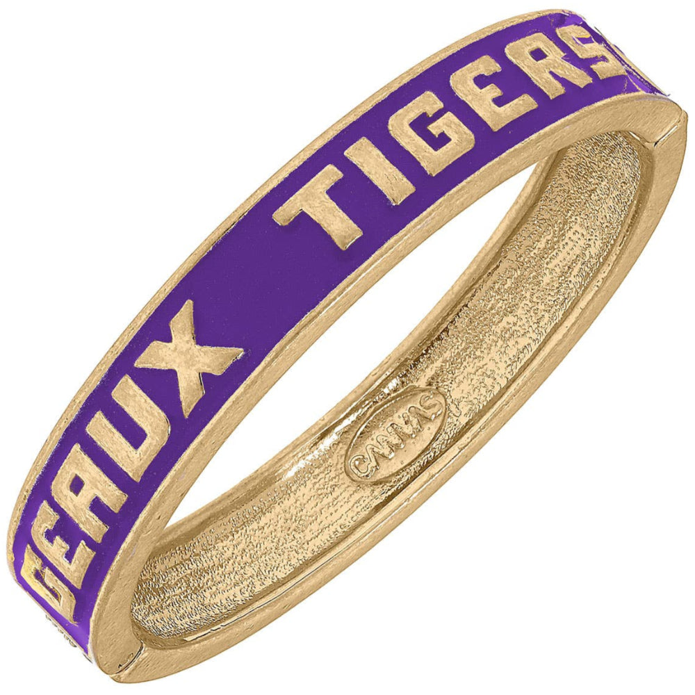 Canvas Style LSU Tigers Embossed Resin Bangle (Purple)