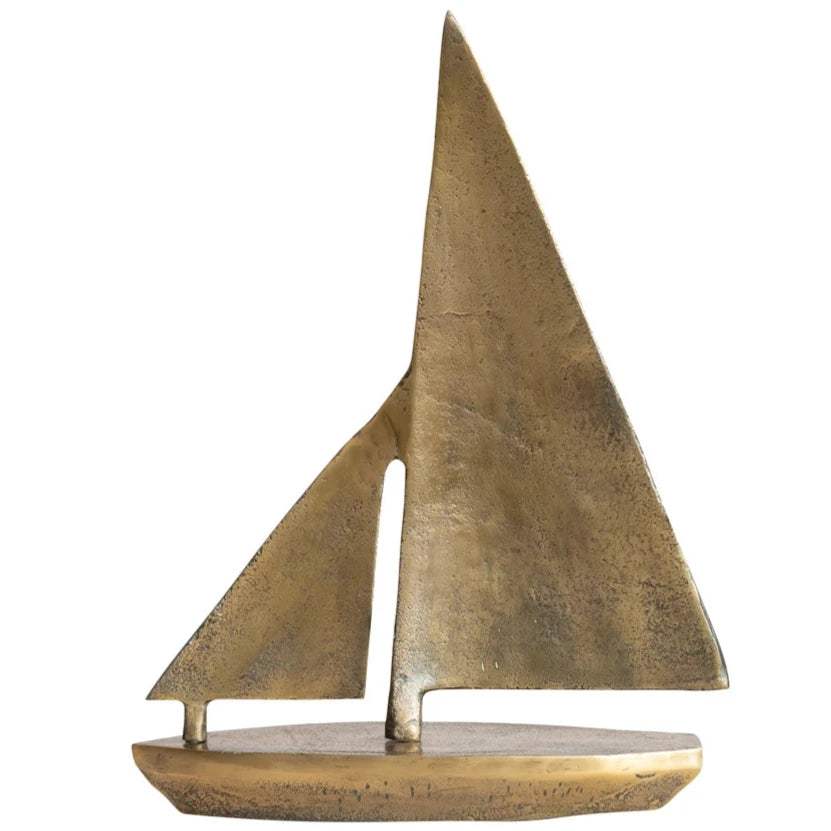 Cast Aluminum Antique Brass Sailboat