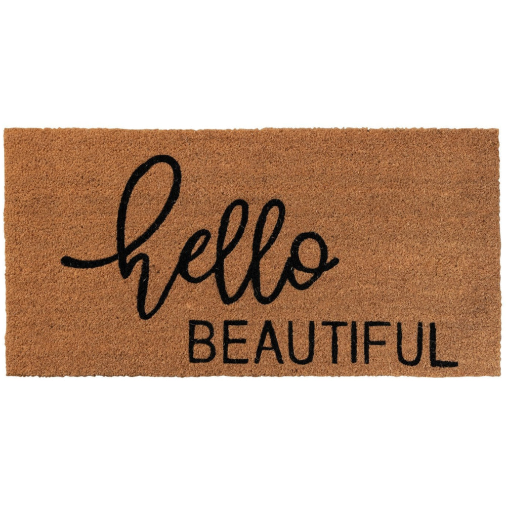 "Hello Beautiful" Coir Mat - 16" x 32"