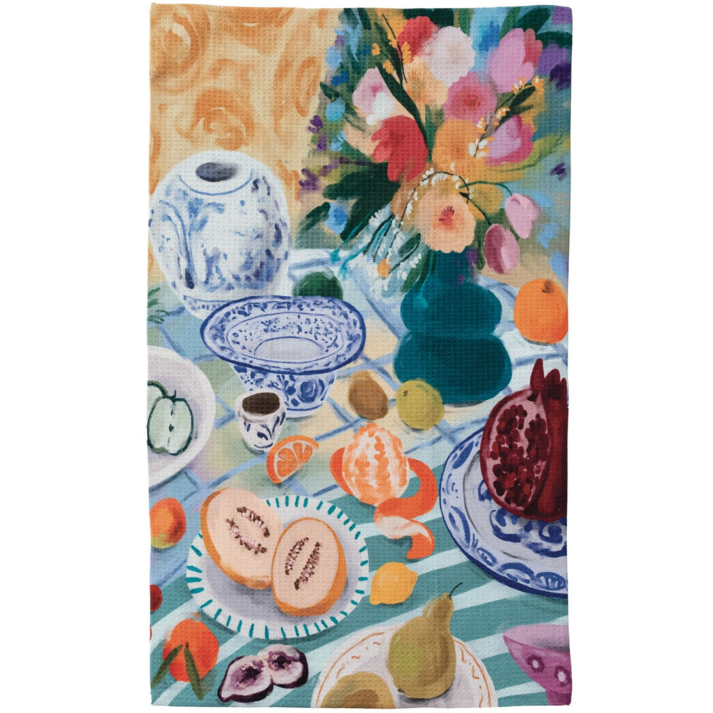 Printed Microfiber Still Life Tea Towel - 18" x 30"