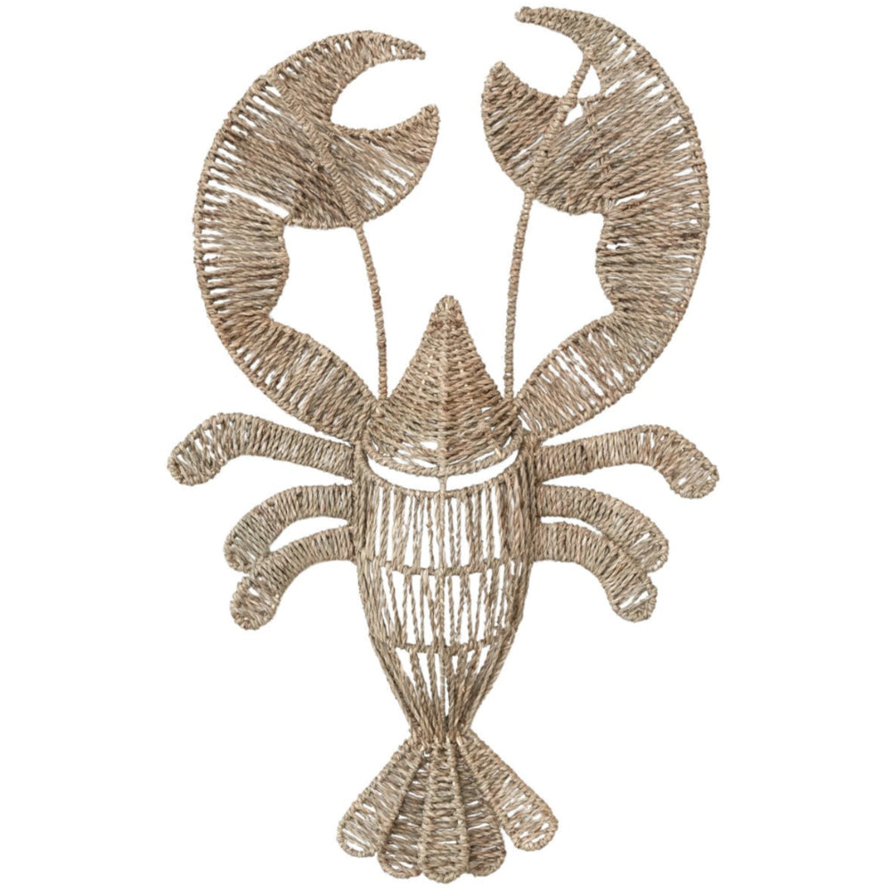 Hand-Woven Seagrass Metal Frame Lobster Wall Décor - 15.75" x 17.75"