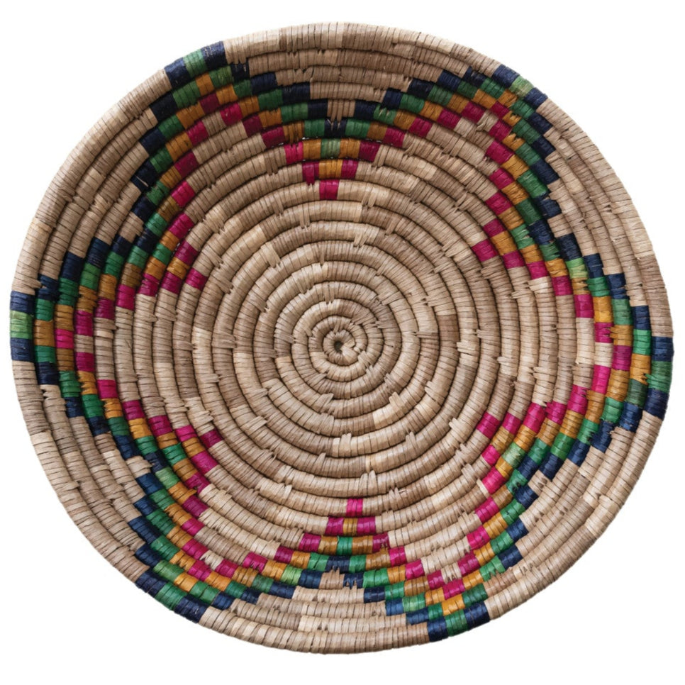 Hand-Woven Rolled Seagrass Basket w/ Star Design - 20"