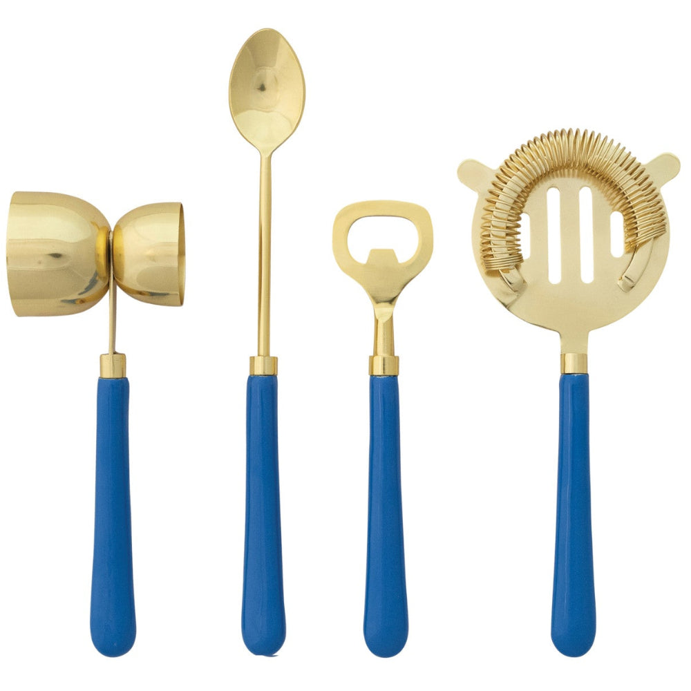 Gold-Finished Stainless Steel Bartending Tools Set - 4 pc.