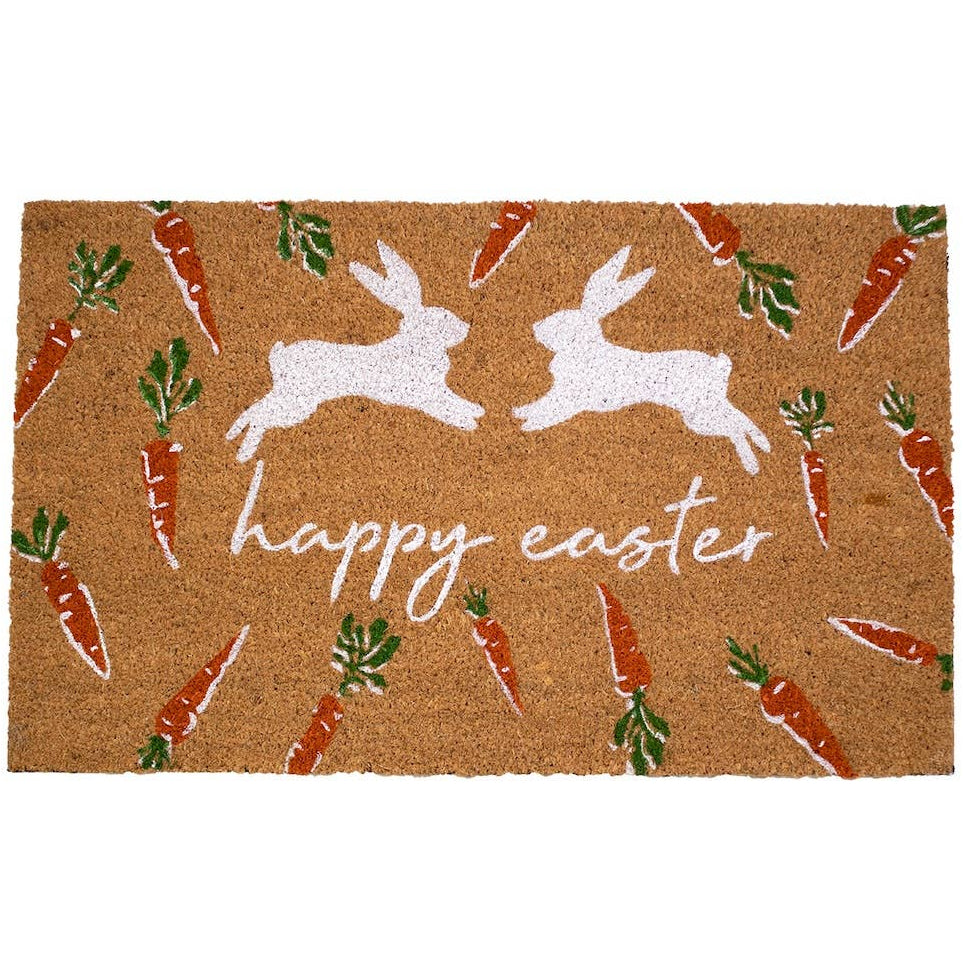 Leaping Bunny "Happy Easter" Coir Mat - 18" x 30"
