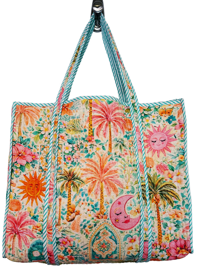 Folklore Couture Quilted Cotton Totes - 17.5" x 17.5"