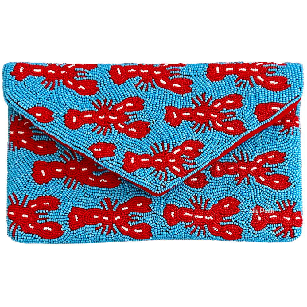Lily Posh Beaded Crossbody Clutch Bags - 6" x 10"