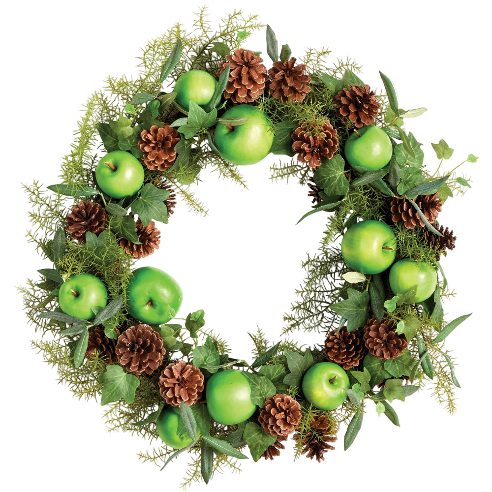 Napa Green Apple & Pinecone Wreath - 24"