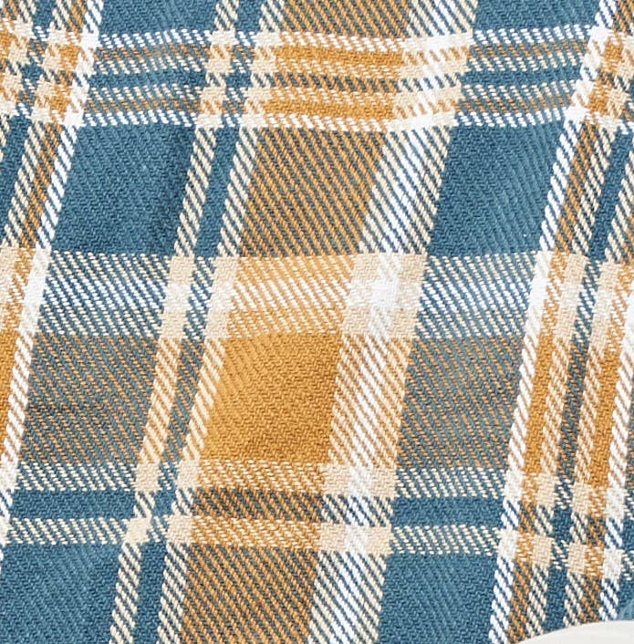 C&F Blue/Gold Plaid Cotton Throw Blanket - 50" x 60"
