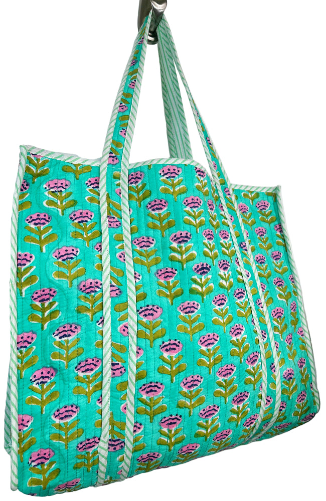 Folklore Couture Quilted Cotton Totes - 17.5" x 17.5"