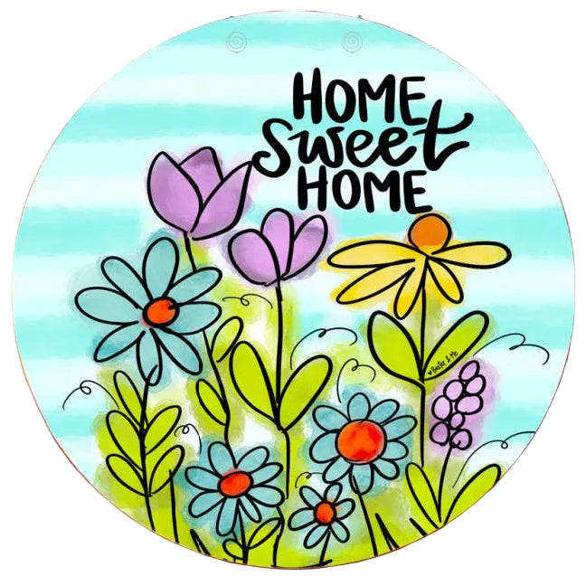 Baxter & Me "Home Sweet Home" Floral Door Hanger - 23"