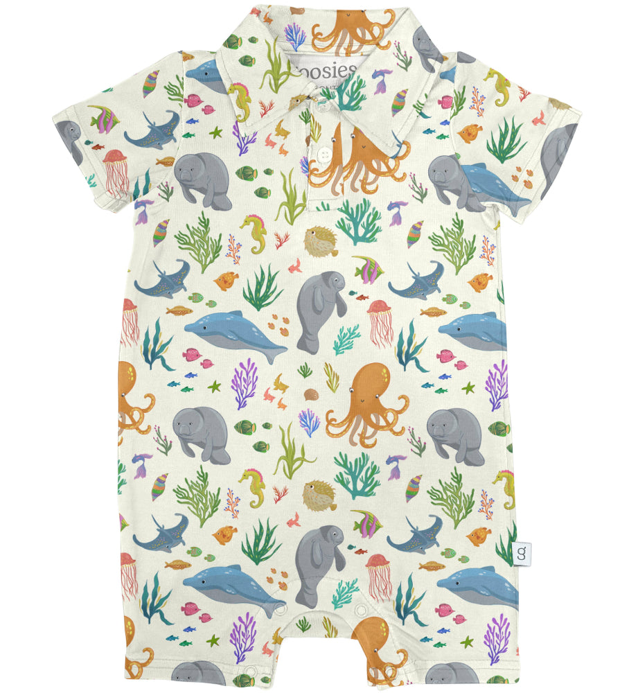Goosies Short Sleeve Polo Baby Romper