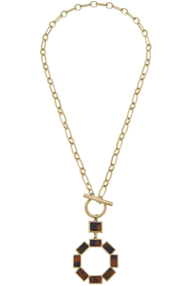 Canvas Style Halston Tortoise Shell Resin Toggle Necklace
