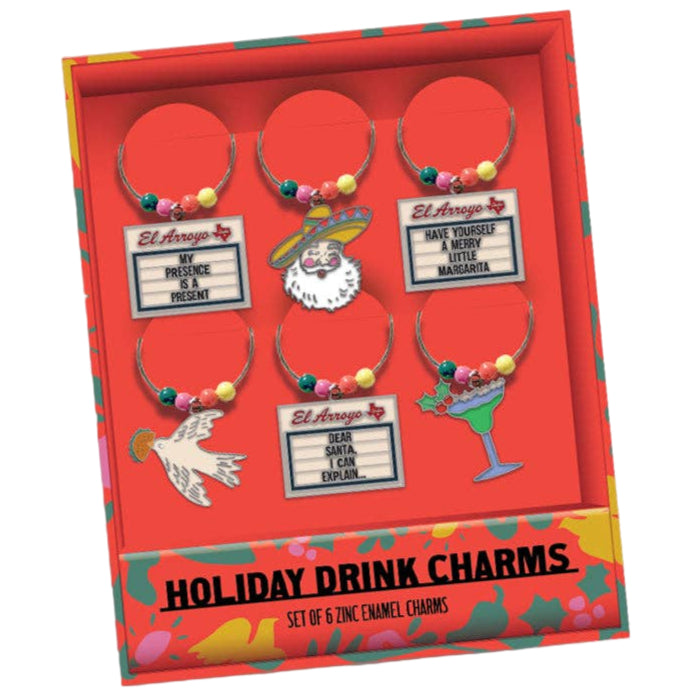 El Arroyo Enameled Holiday Drink Charms - 6 pc.