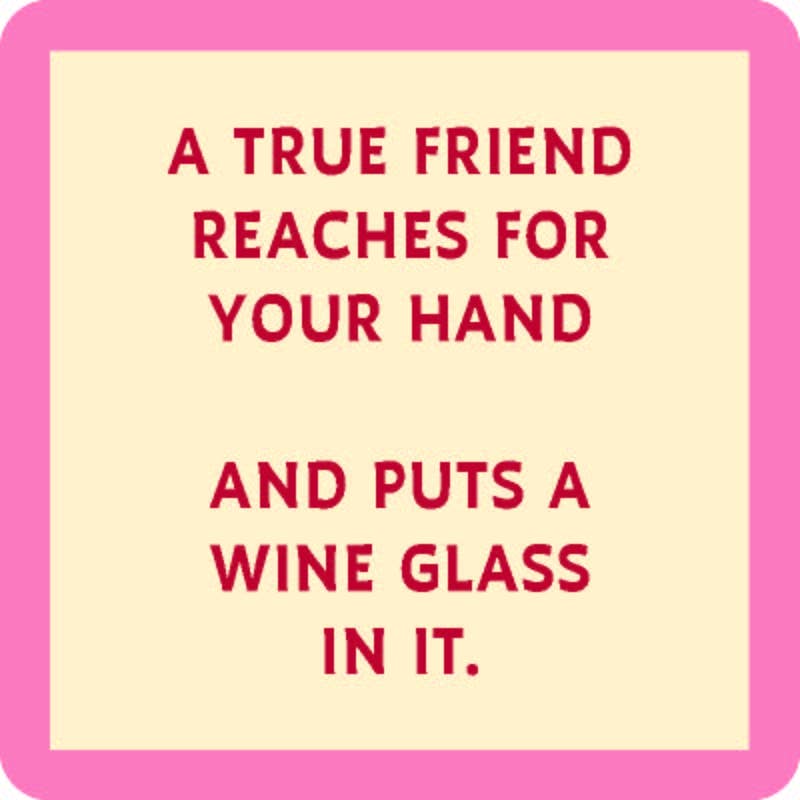 Drinks On Me Humorous Resin Drink Coasters - 4" x 4"