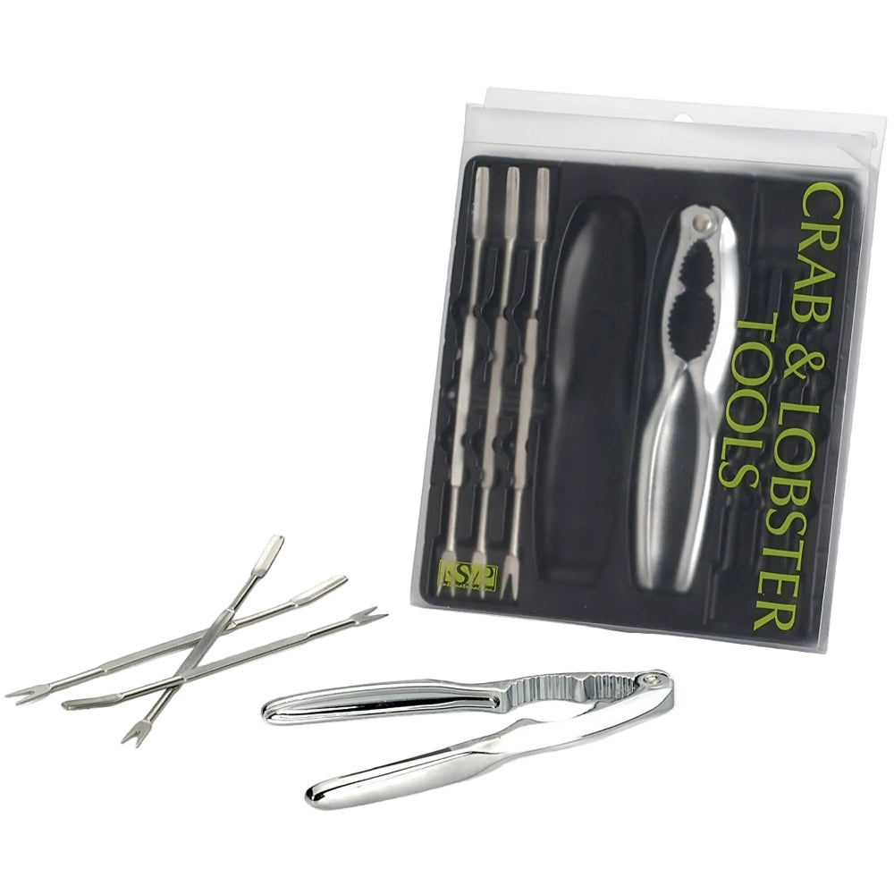 RSVP Deluxe Stainless Steel Crab & Lobster Tool Set - 8 pc.