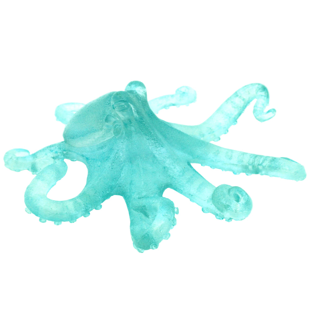 Modern Coastal Polyresin Blue Octopus Figurine - 8