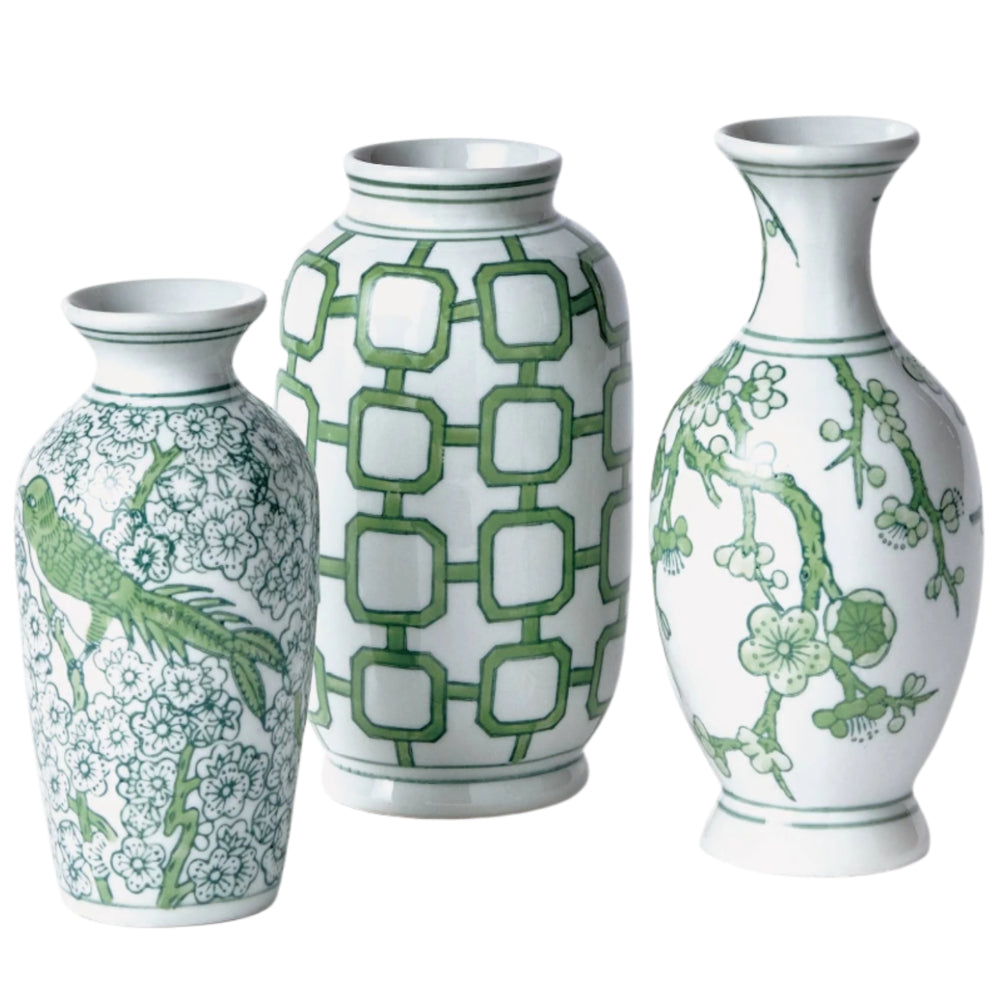 Napa Green & White Imperial Bud Vase