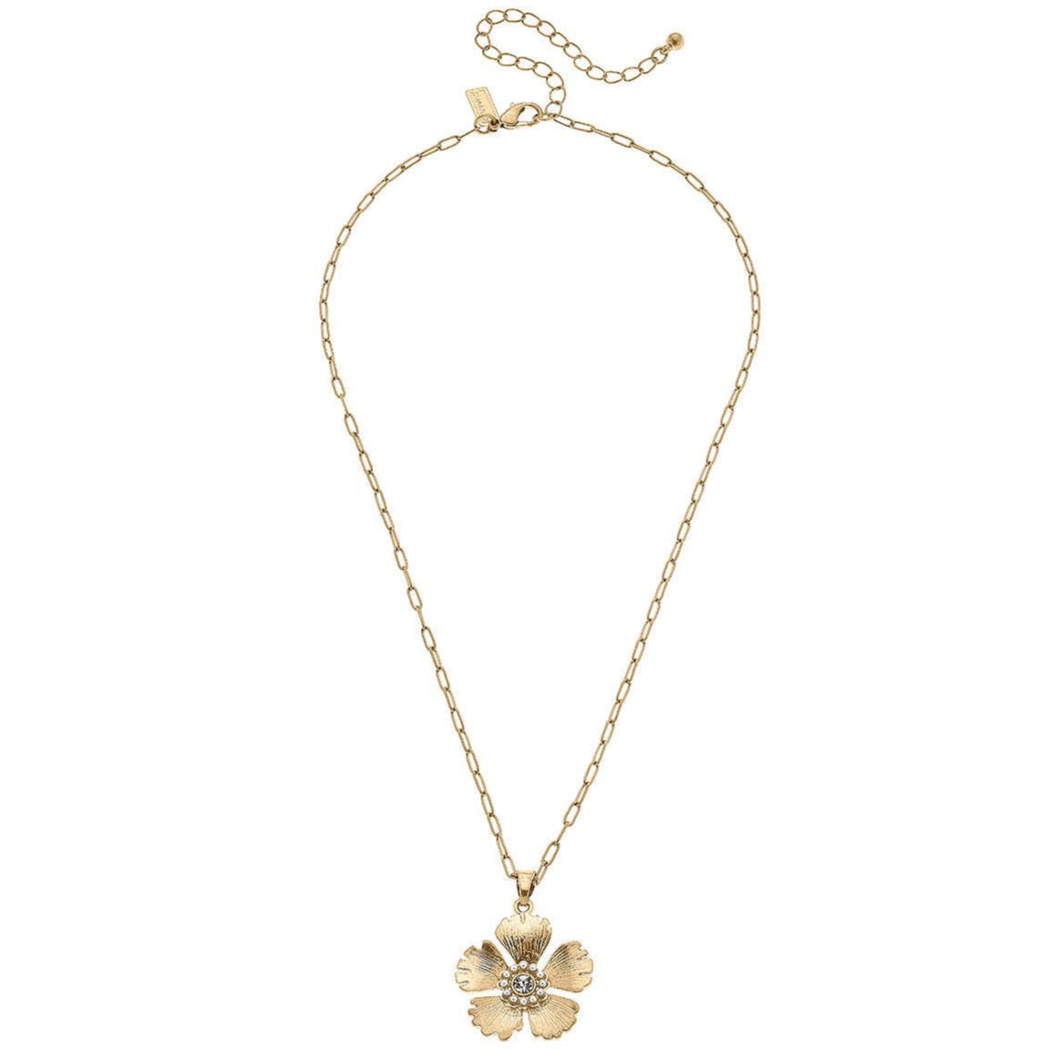 Canvas Style Tiana Gold-Plated Flower Pendant Necklace