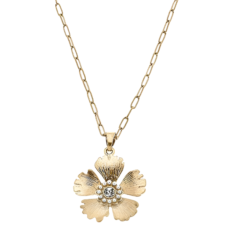 Canvas Style Tiana Gold-Plated Flower Pendant Necklace
